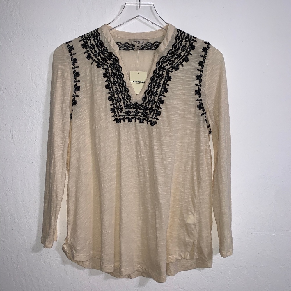 Lucky Brand Embroidered Long Sleeve